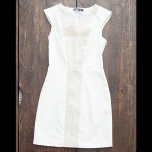 White and Cream Faux Leather Dress